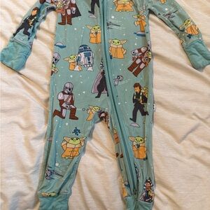 Little Sleepies Kids Pajamas - Green Star Wars Footies